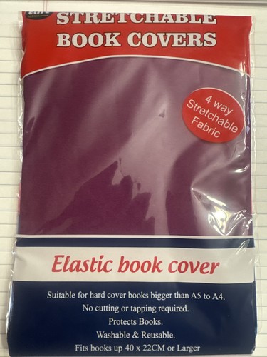Stretchable book cover plum - stretchable,